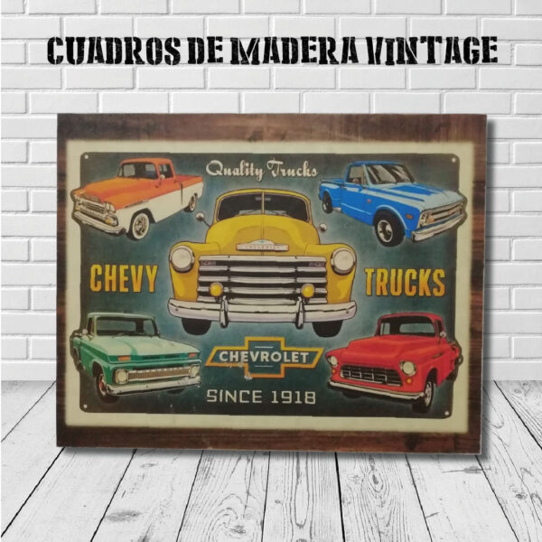 Cuadros de madera Vintage Chevy Trucks