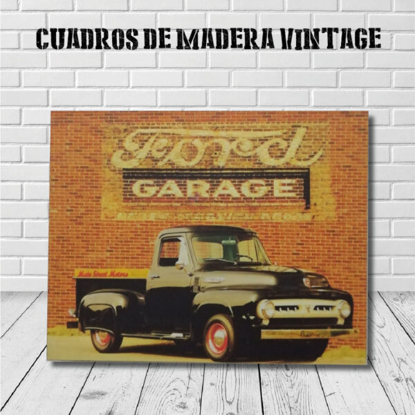 Cuadros de madera Vintage Ford Garage