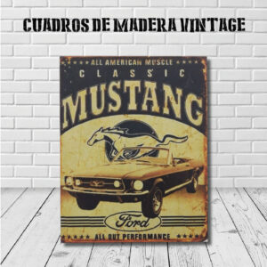 Cuadros de madera Vintage Ford Mustang Classic